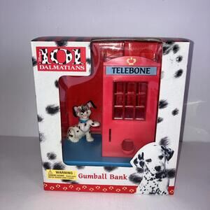 Vintage 1996 Disney's 101 Dalmatians Telebone Gumball Bank NEW In Box